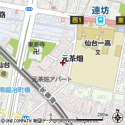 宮城県仙台市若林区元茶畑34周辺の地図