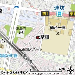 宮城県仙台市若林区元茶畑34-12周辺の地図