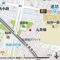 宮城県仙台市若林区元茶畑9周辺の地図