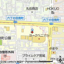 ヨークベニマル仙台六丁の目店駐車場周辺の地図