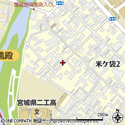 宮城県仙台市青葉区米ケ袋周辺の地図