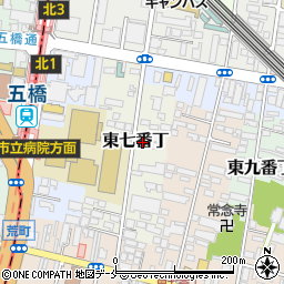 宮城県仙台市若林区東七番丁163周辺の地図