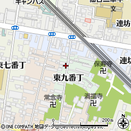 宮城県仙台市若林区東九番丁周辺の地図