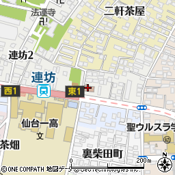 仙台連坊郵便局周辺の地図