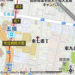 ココステーション訪問鍼灸マッサージ仙台中央周辺の地図