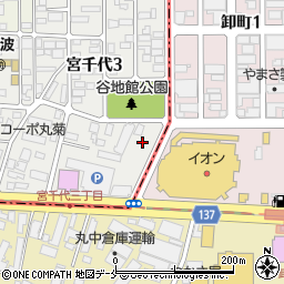 タイムズ仙台宮千代第２駐車場周辺の地図