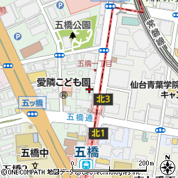 セブンイレブン仙台五橋駅前店周辺の地図