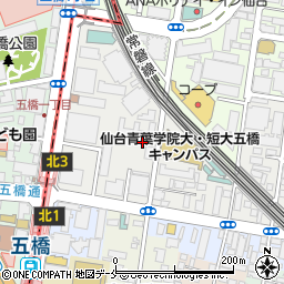 宮城県仙台市若林区五橋周辺の地図