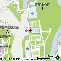 仙台市役所　青葉区青葉山公園庭球場周辺の地図