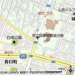 霞城公民館前周辺の地図
