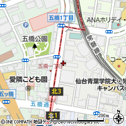 仙台五橋郵便局周辺の地図