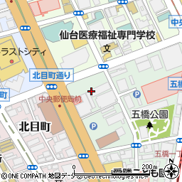 河北新報社　守衛室周辺の地図