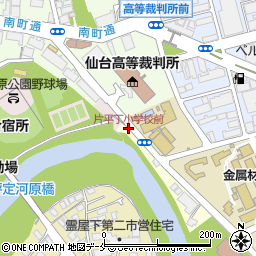 片平丁小学校前周辺の地図