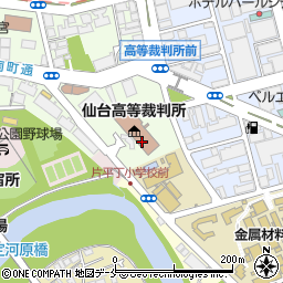 仙台家庭裁判所　震災対応総合窓口周辺の地図
