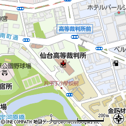 仙台簡易裁判所周辺の地図