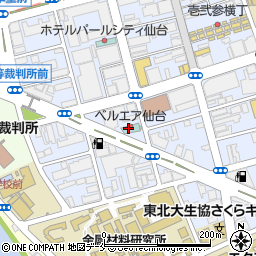 ホテルベルエア仙台周辺の地図