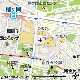 リパークみやぎ生協榴岡店駐車場周辺の地図