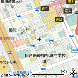 アローパーキング仙台中央駐車場周辺の地図
