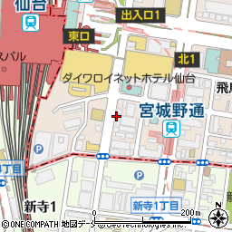 仙台市　仙台駅東口地下自転車等駐車場周辺の地図