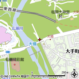 広瀬川周辺の地図