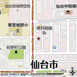 株式会社カジワラ　仙台営業所周辺の地図
