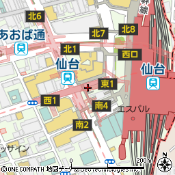 仙台駅西口周辺の地図