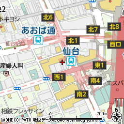 松屋 仙台中央店周辺の地図