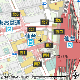 仙台市役所　交通局地下鉄東西線管区駅周辺の地図