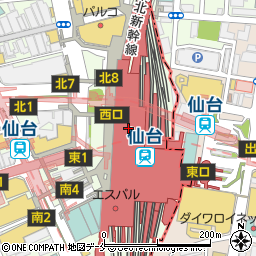 仙台市観光情報センター周辺の地図