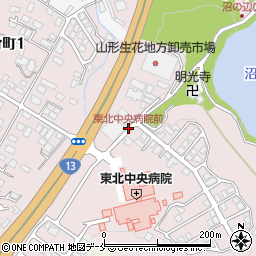 東北中央病院前周辺の地図