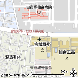仙台市立宮城野小学校周辺の地図