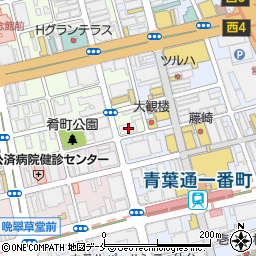 日本銀行仙台支店別舘周辺の地図