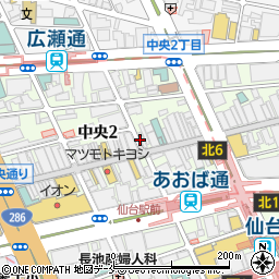 ソフトバンク仙台クリスロード周辺の地図
