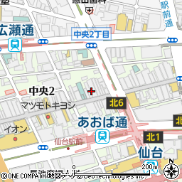 宮城の郷土料理 個室×おかげ家 仙台本店周辺の地図