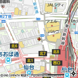 しゃぶしゃぶブッフェ　しゃぶ葉　仙台駅西口店周辺の地図