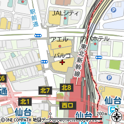 Ｔａｂｉｏ仙台パルコ本館店周辺の地図