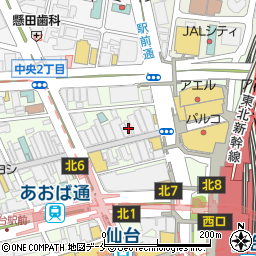 仙台餃子酒場 青葉周辺の地図