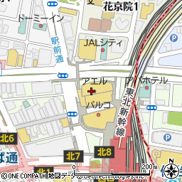 〒980-6122 宮城県仙台市青葉区中央 アエル（２２階）の地図