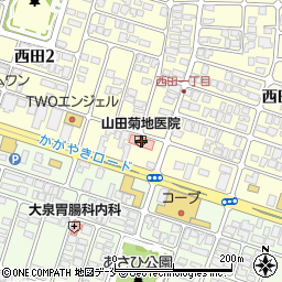 山田菊地病院周辺の地図