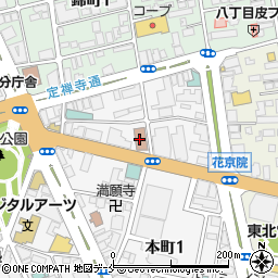 仙台花京院通郵便局周辺の地図