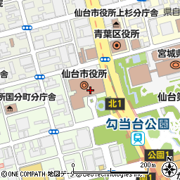 仙台市役所　健康福祉局・健康安全課課長周辺の地図