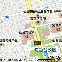仙台市役所財政局　次長周辺の地図