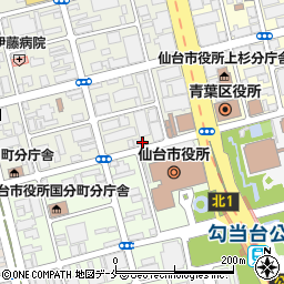 日産レンタカー仙台市役所前店周辺の地図