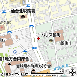 仙台錦町ハルヤマテラス周辺の地図