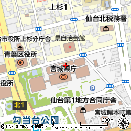 宮城県庁周辺の地図