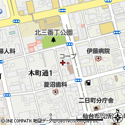 みやぎ生活協同組合　木町店周辺の地図