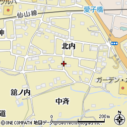 宮城県仙台市青葉区上愛子北内周辺の地図