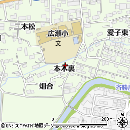宮城県仙台市青葉区下愛子本木裏周辺の地図