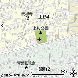 仙台市役所　青葉区児童館上杉児童館周辺の地図