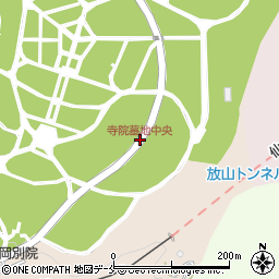 寺院墓地中央周辺の地図